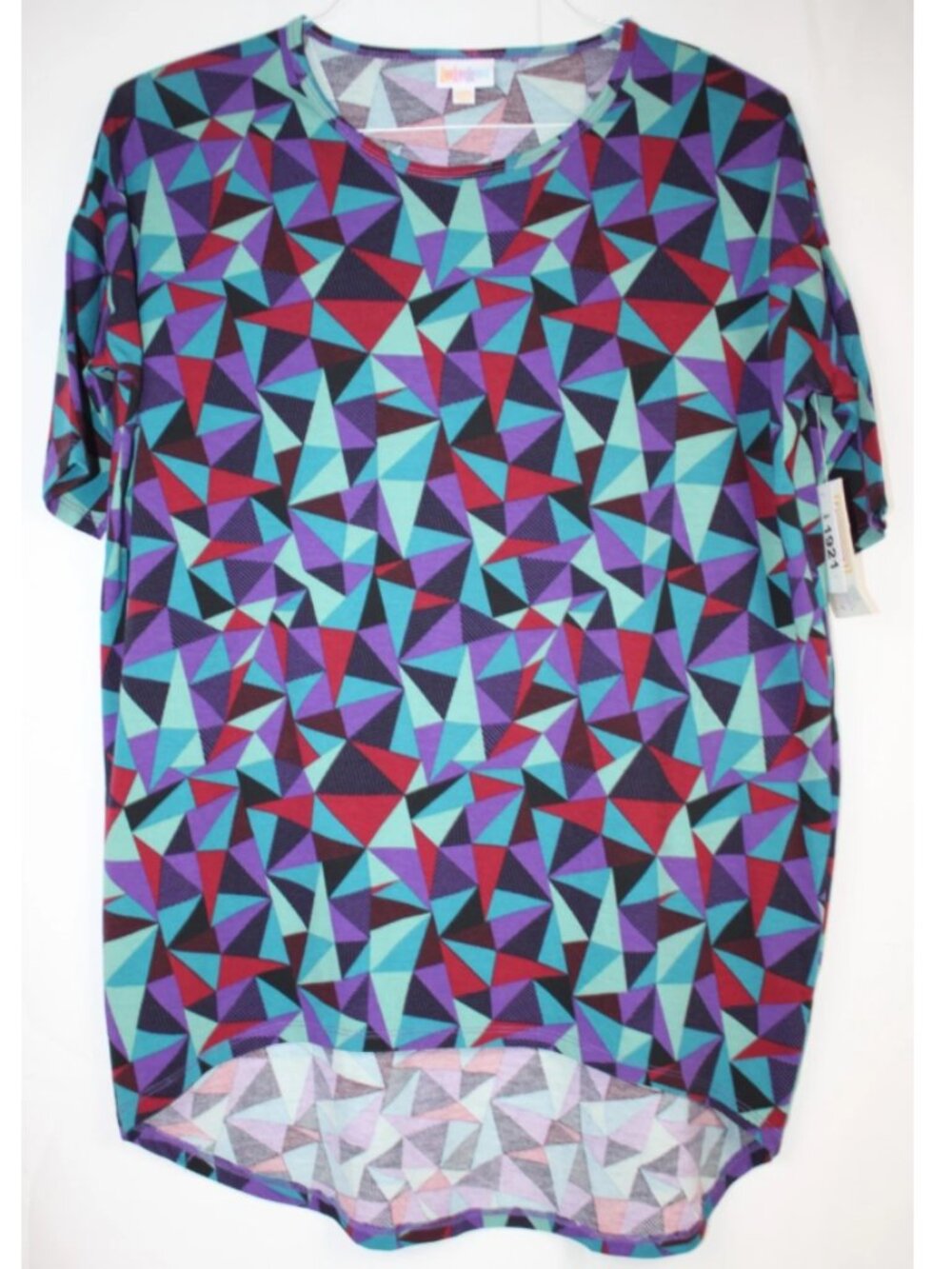 LuLaRoe IRMA T Shirt Women's Top Short Sleeve NWT XXS 2XS Multicolor Triangles